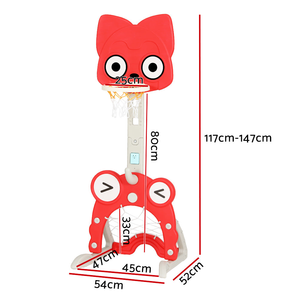 Keezi Kids Adjustable Basketball Hoop Stand - Red