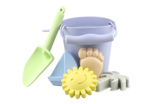 6PC SILICONE BEACH SAND PLAY BUCKET SET