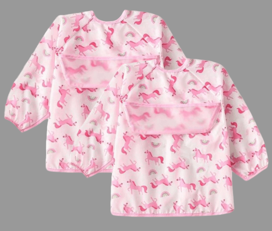 Kids Long Sleeve Feeding Bib for Girls