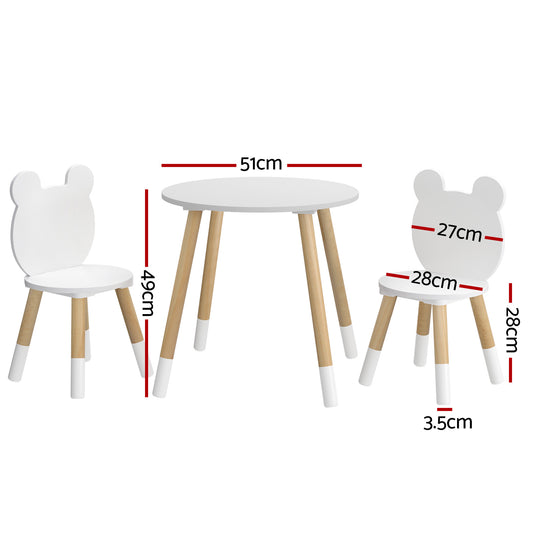Keezi 3 Piece Kids Table and Chairs Set - Round