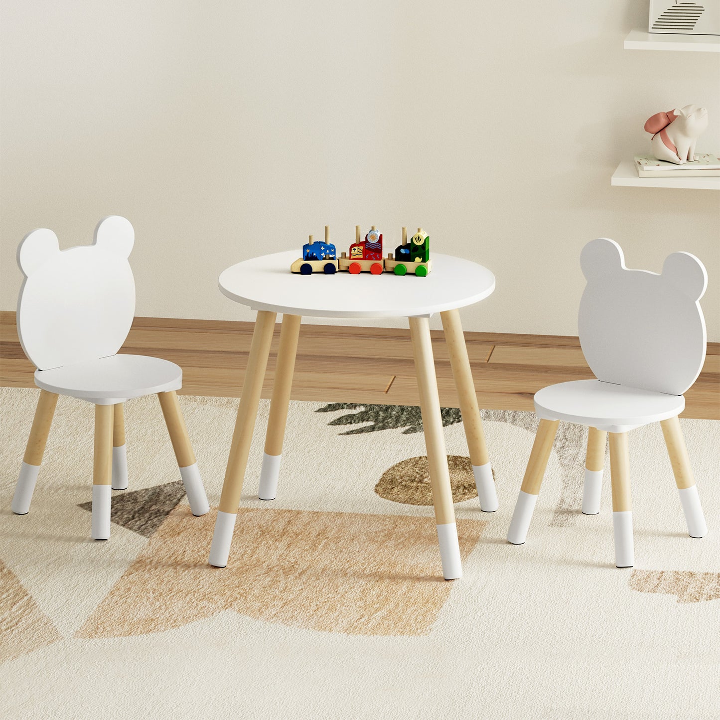 Keezi 3 Piece Kids Table and Chairs Set - Round