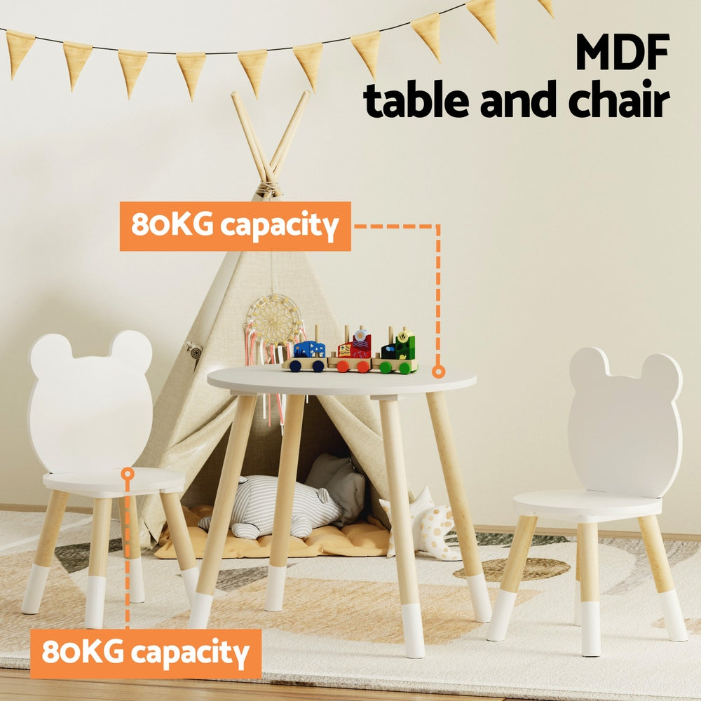Keezi 3 Piece Kids Table and Chairs Set - Round