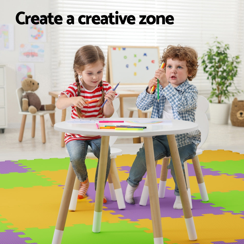 Keezi 3 Piece Kids Table and Chairs Set - Round