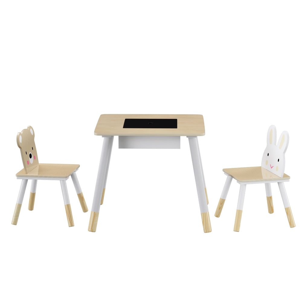 Keezi 3 Piece Kids Table and Chairs Set - Square