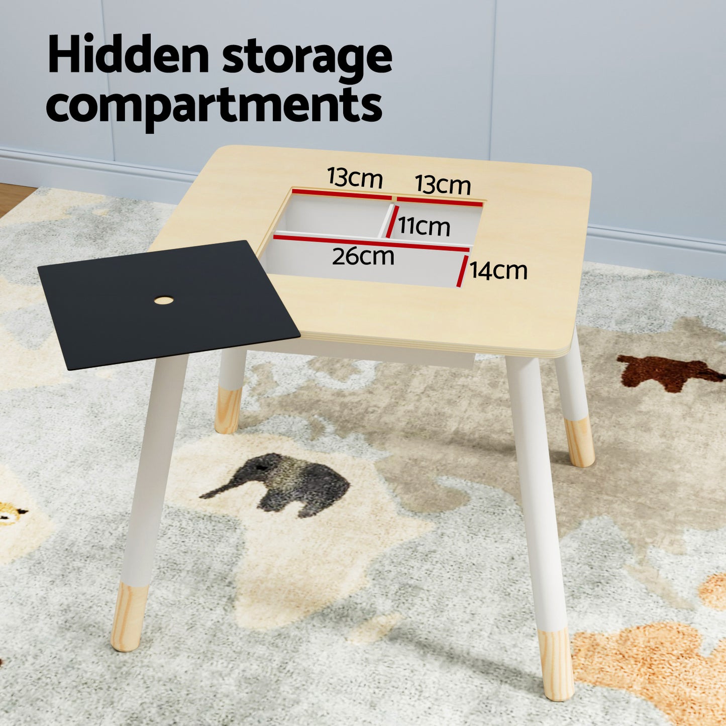 Keezi 3 Piece Kids Table and Chairs Set - Square