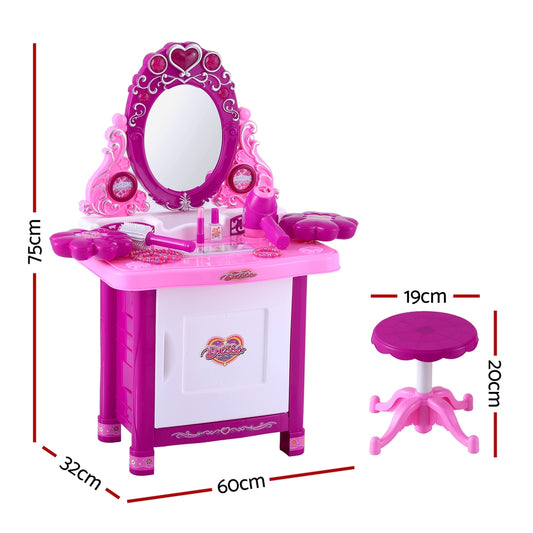 Kids Toy Dressing Table and Chair Pretend Play Set