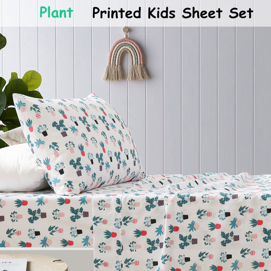 Kids Pot Plant Printed Sheet Set - Single