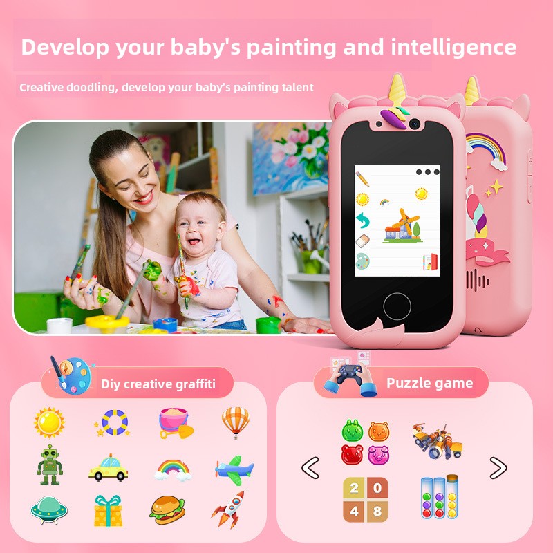 Kids Unicorn Smart Phone Toy - Blue