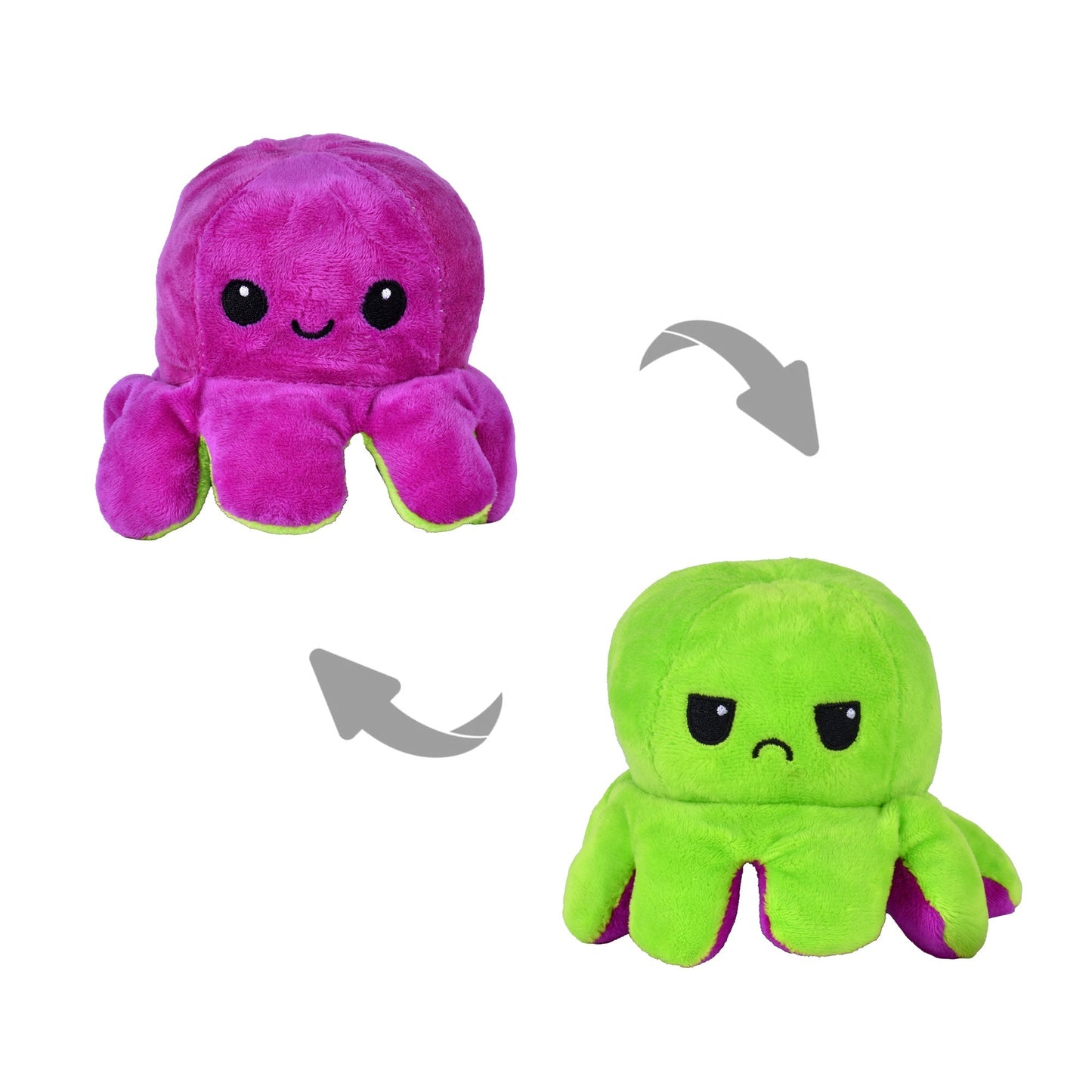 2 Flippy Mood Changing Reversible Octopus Plush Toy