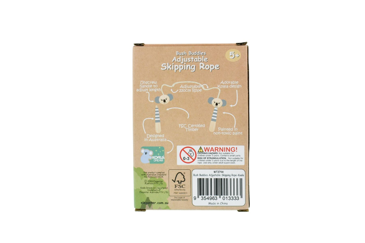 Wooden Adjustable Skipping Rope - Koala