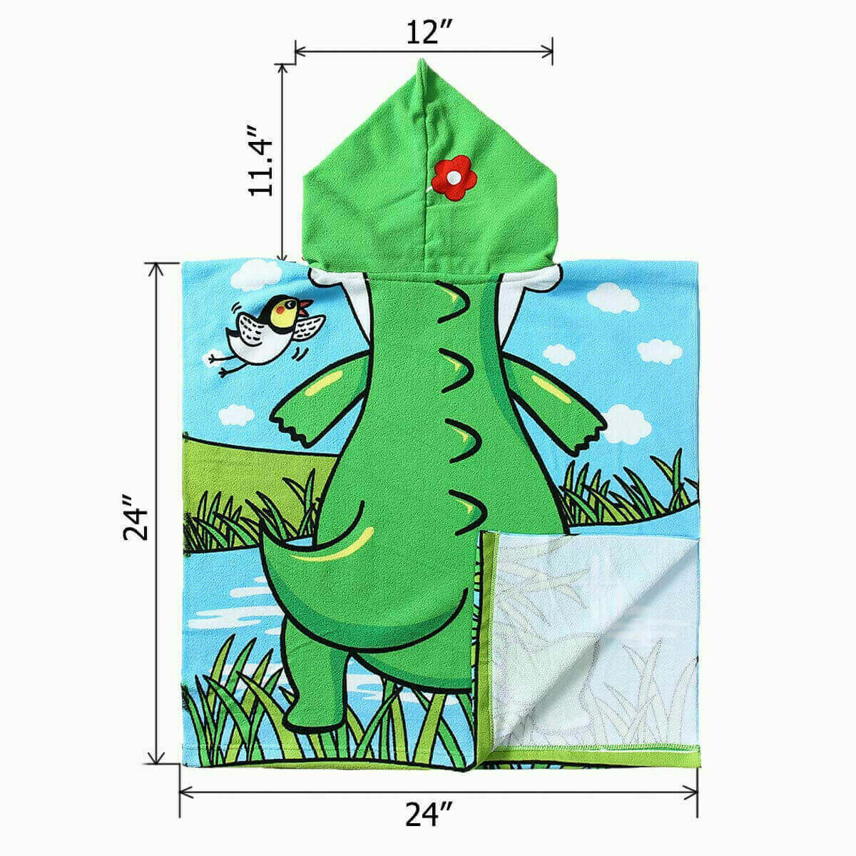 kids hooded beach bath pocho towel crocodile