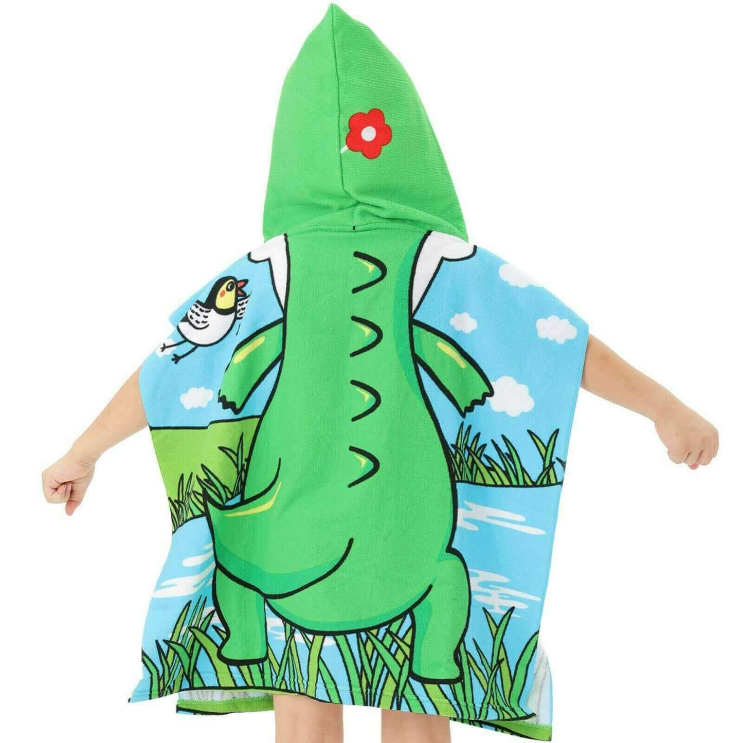 kids hooded beach bath pocho towel crocodile