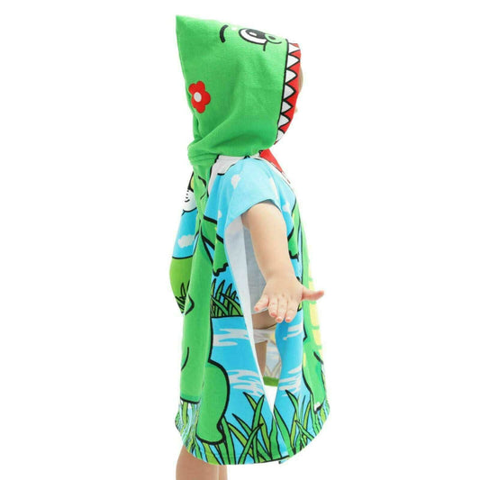 kids hooded beach bath pocho towel crocodile