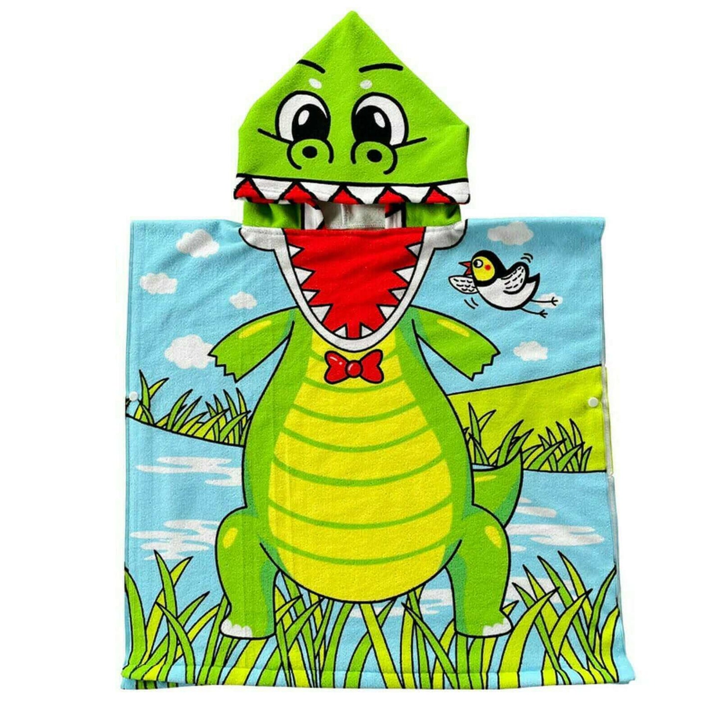 kids hooded beach bath poncho towel crocodile