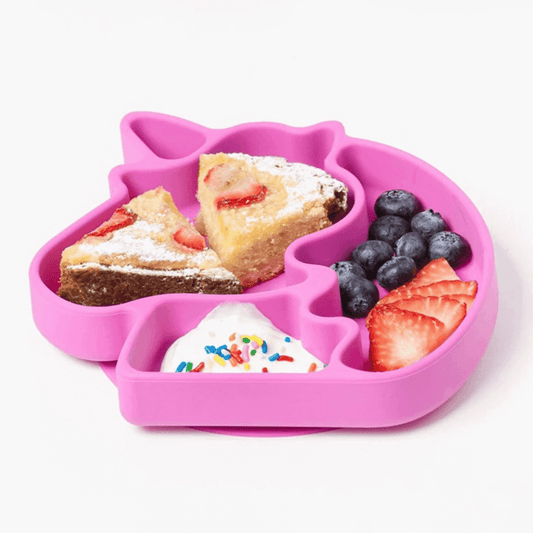 unicorn silicone feeding set with spoon and fork