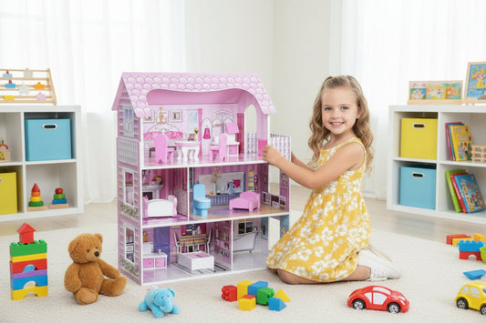 Best 3-tier dollhouse for children's pretend play