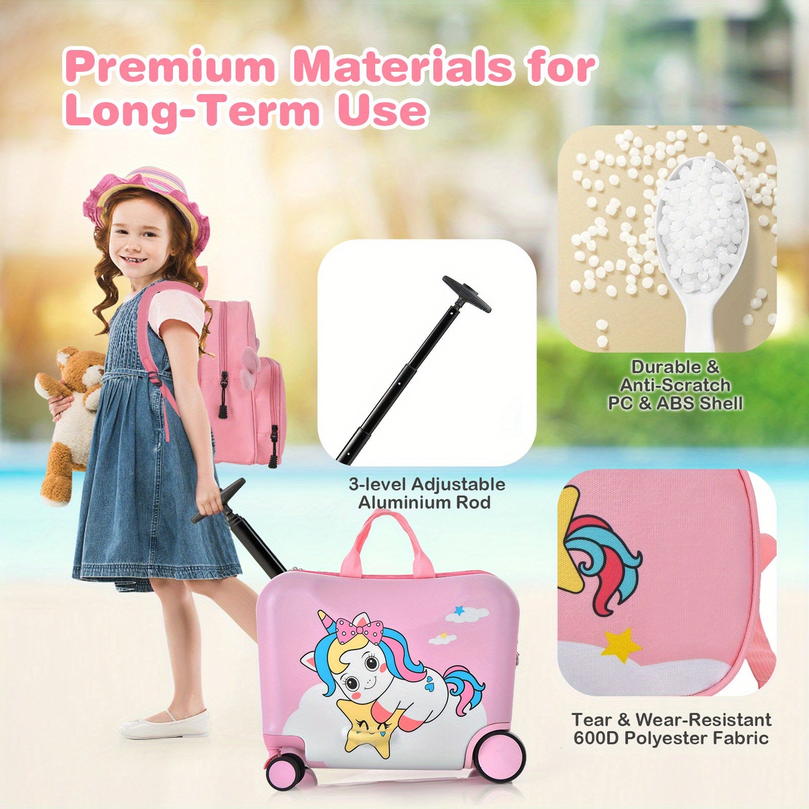 Durable kids ride-on luggage with wheels Australia