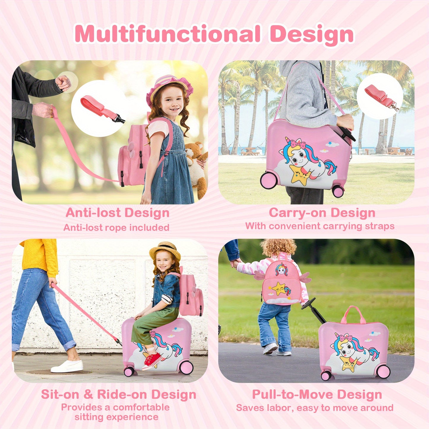 Affordable kids ride-on luggage set for holidays