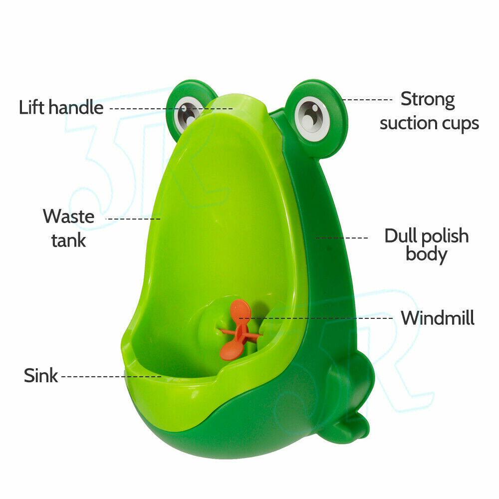 boys potty urinal frog design with spinner