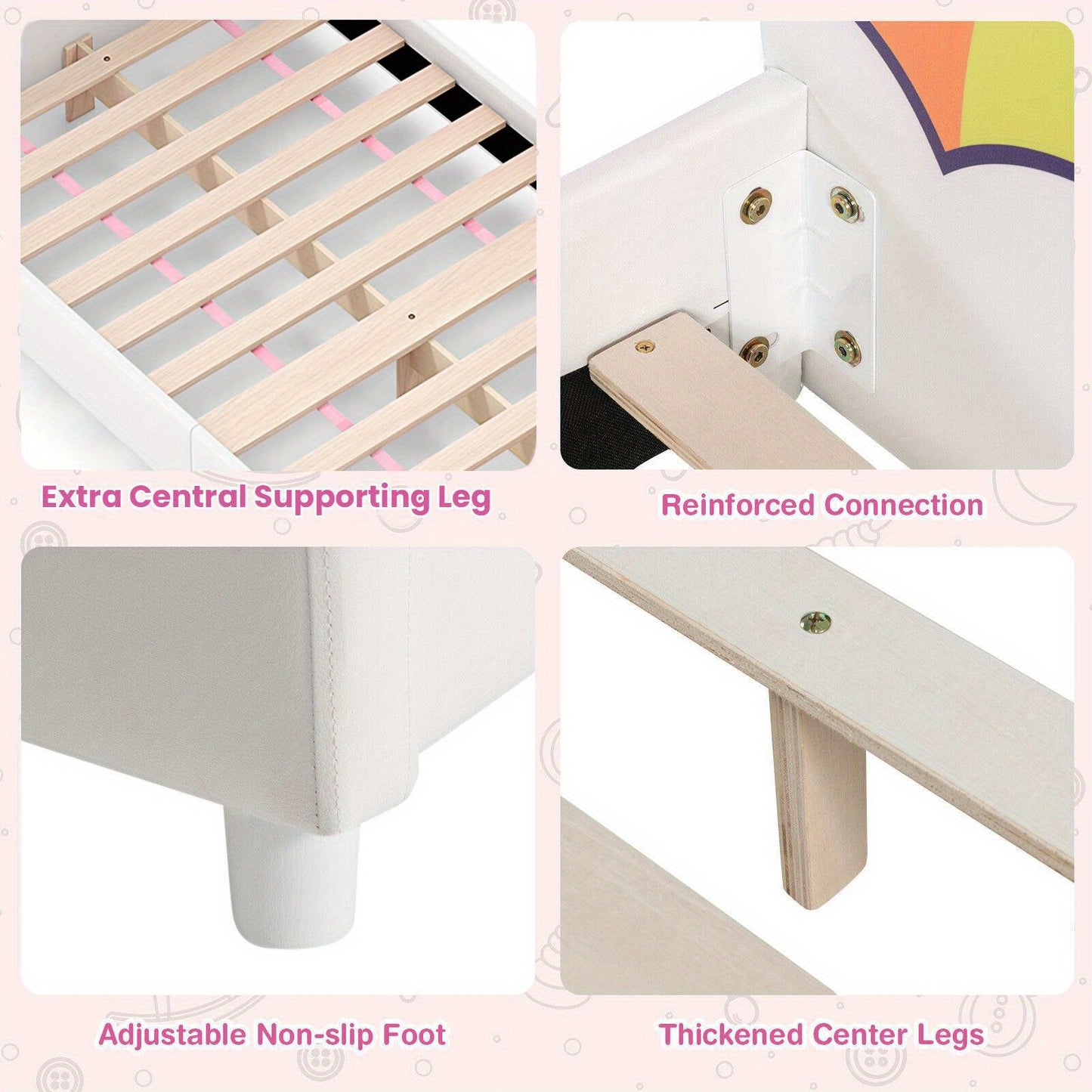 Twin Size Unicorn Platform Bed Frame For Kids