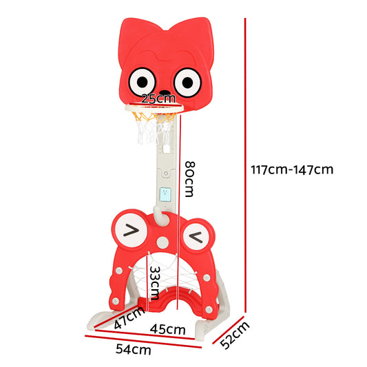 Keezi Kids Adjustable Basketball Hoop Stand - Red