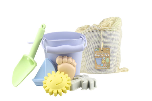 6PC SILICONE BEACH SAND PLAY BUCKET SET