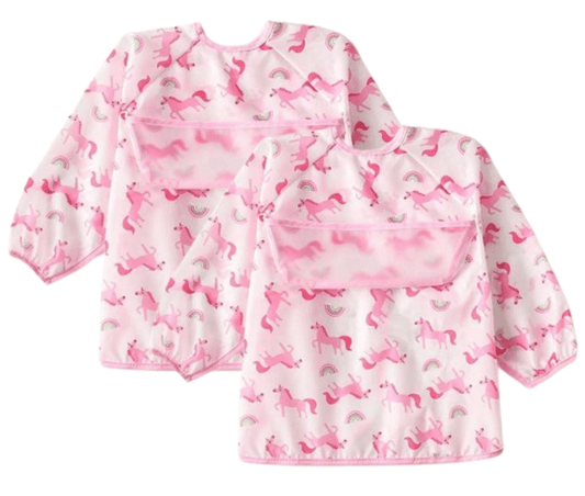 Kids Long Sleeve Feeding Bib for Girls