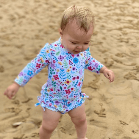 Baby girl swimsuit with snaps