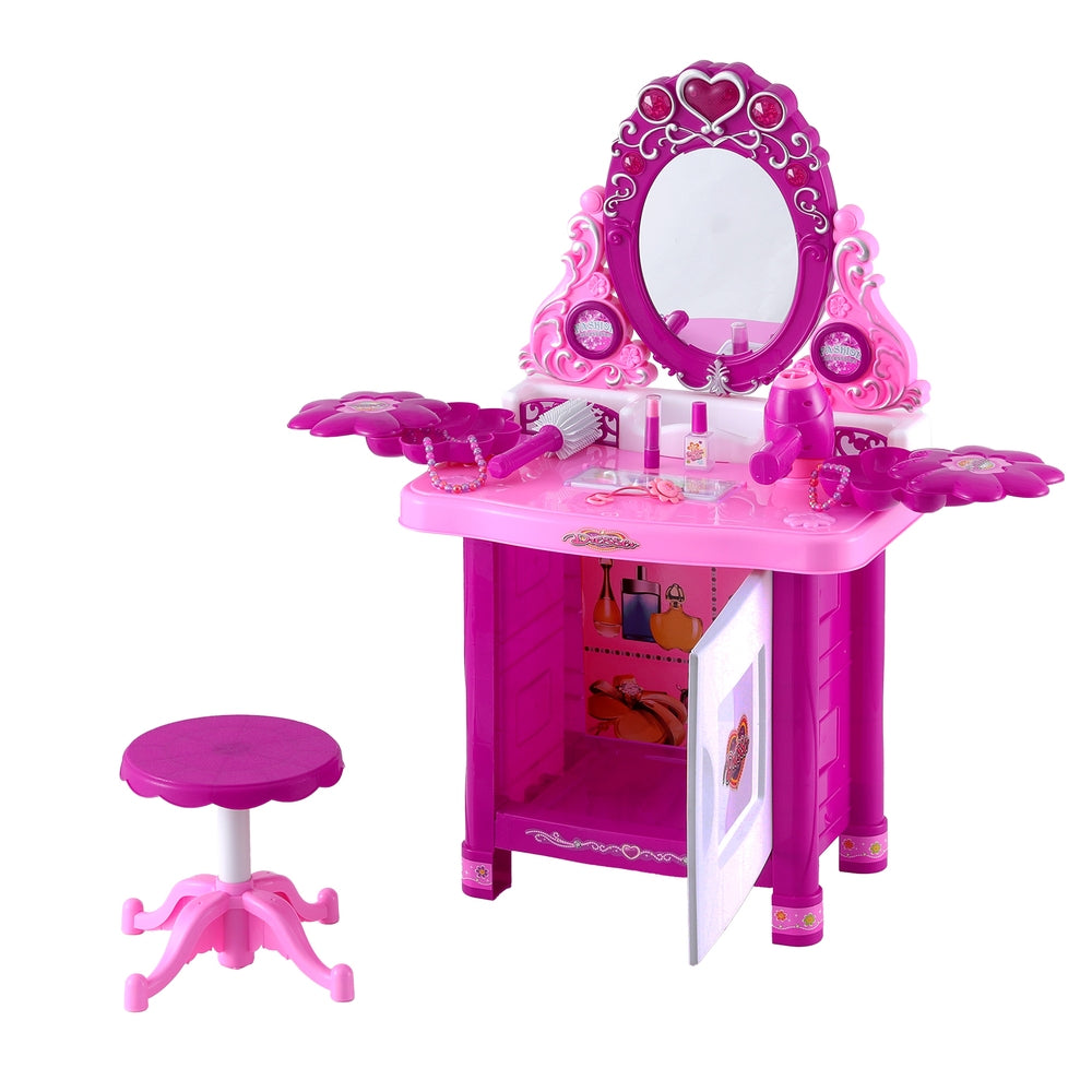 Keezi Kids Toy Dressing Table and Chair Pretend Play Set