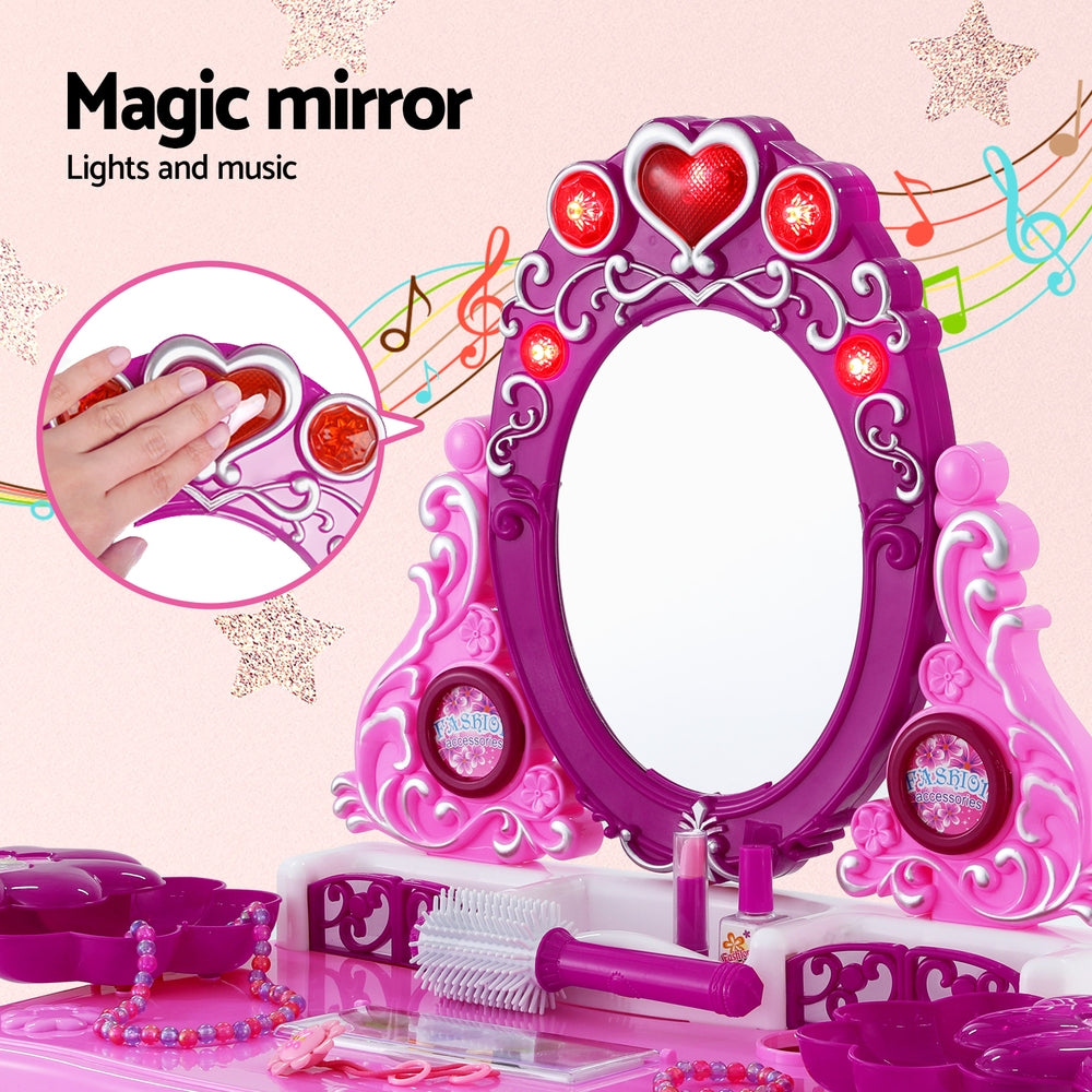 Kids Toy Dressing Table and Chair Pretend Play Set