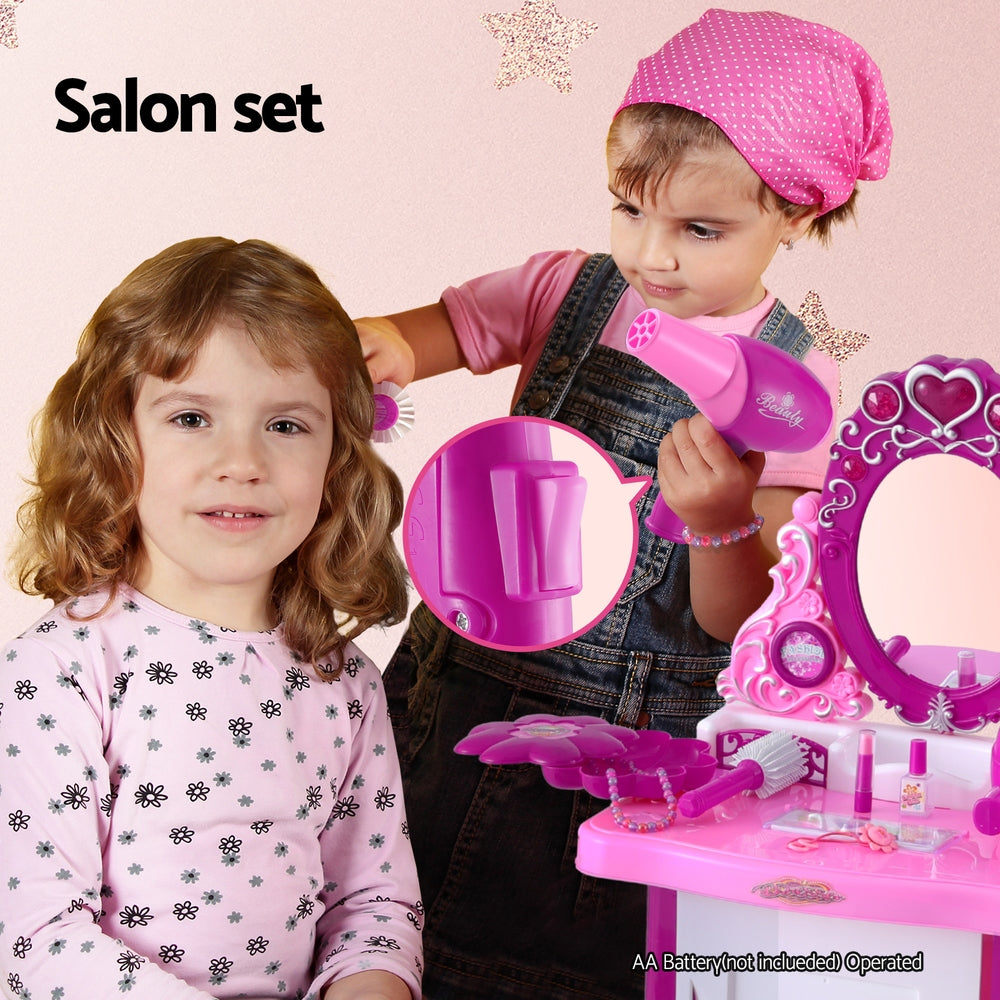 Kids Toy Dressing Table and Chair Pretend Play Set