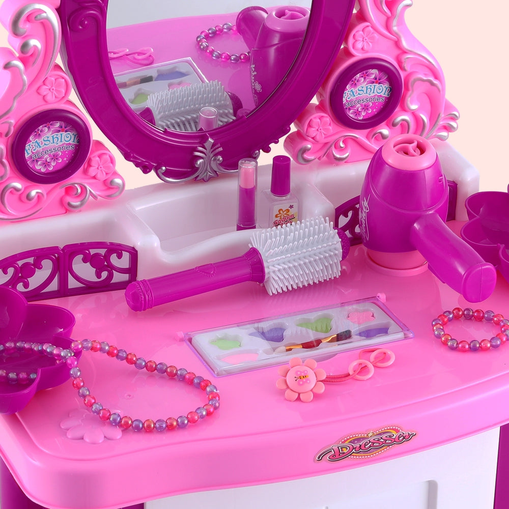 Kids Toy Dressing Table and Chair Pretend Play Set