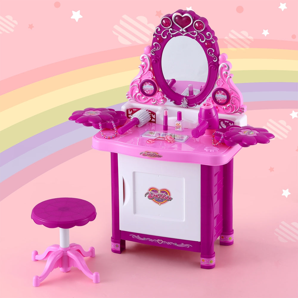 Kids Toy Dressing Table and Chair Pretend Play Set