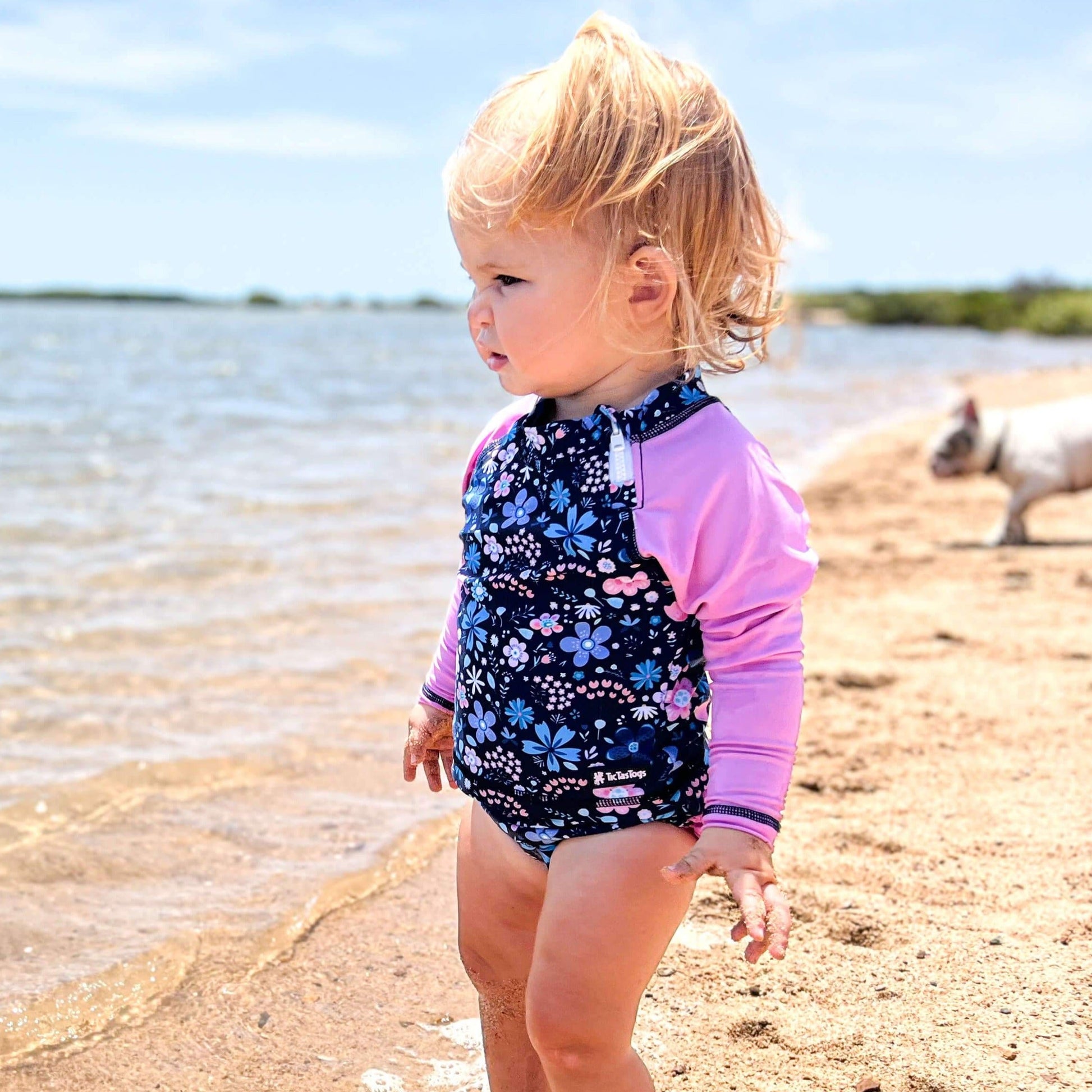Ruffles ‘n’ rashie Kids swimwear SPF 50+| Flower Power