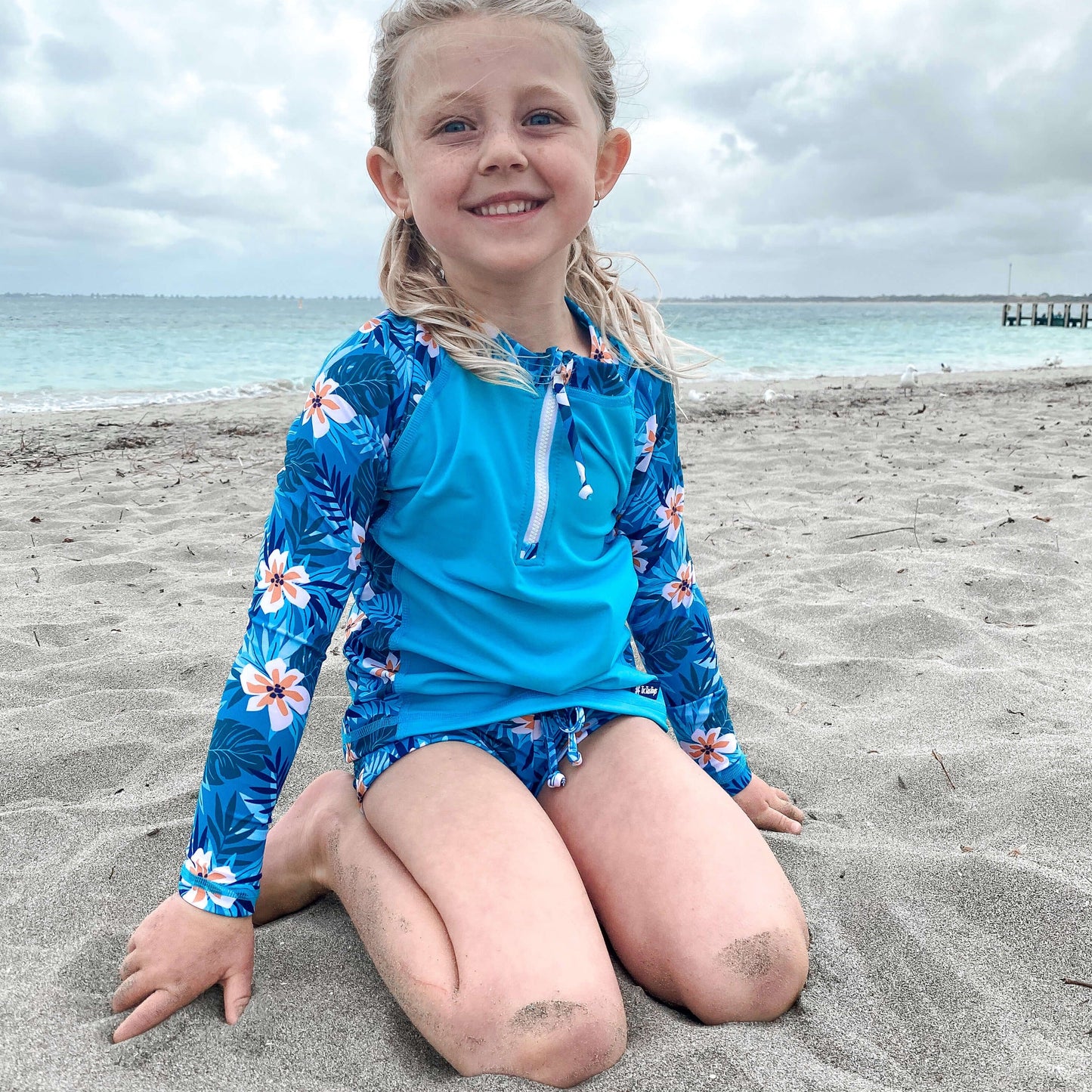 Girls Long Sleeve Rashie | Jungle | Size 4-14 only