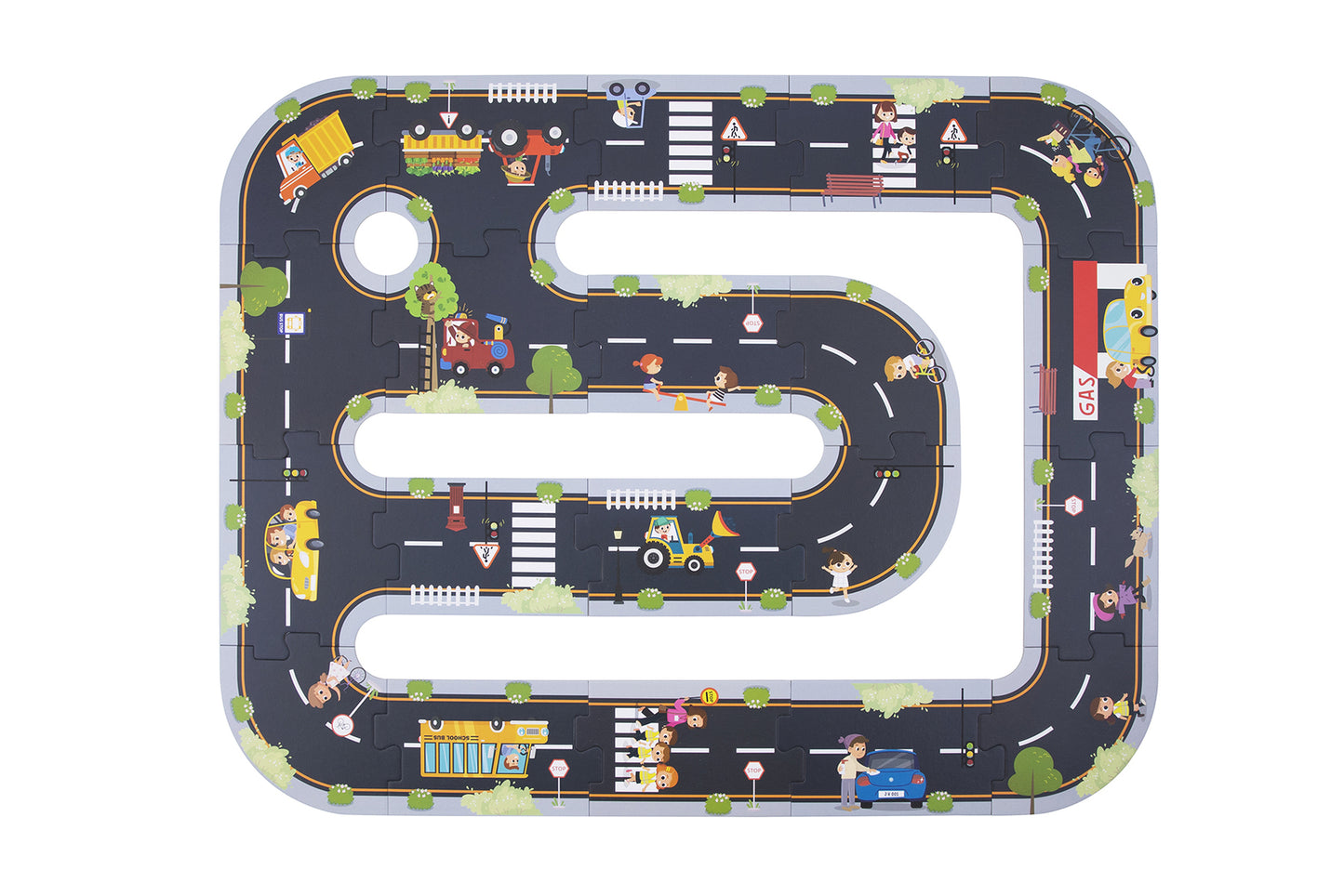 Kids Puzzle Play Mat - City Road