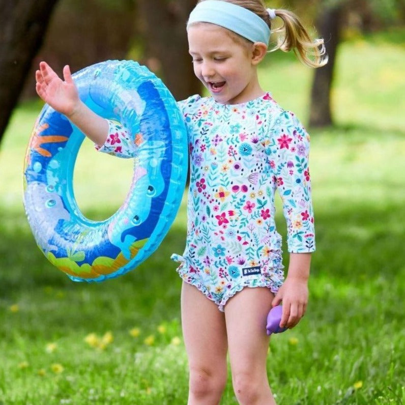 Baby girl swimsuit with snaps