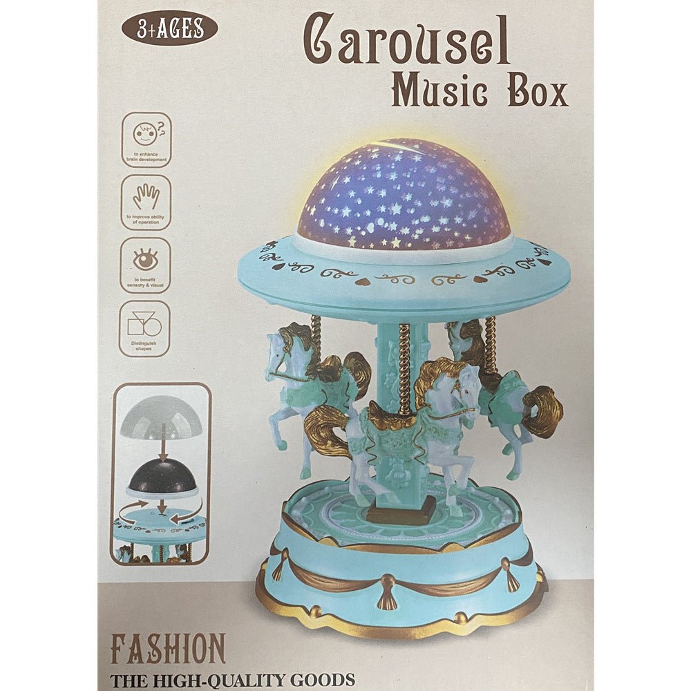 Kids Carousel Music Box - Blue