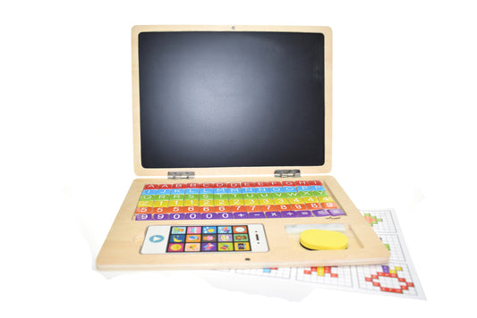 Kids Wooden Magnetic Toy Laptop