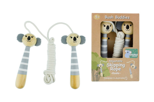 Wooden Adjustable Skipping Rope - Koala