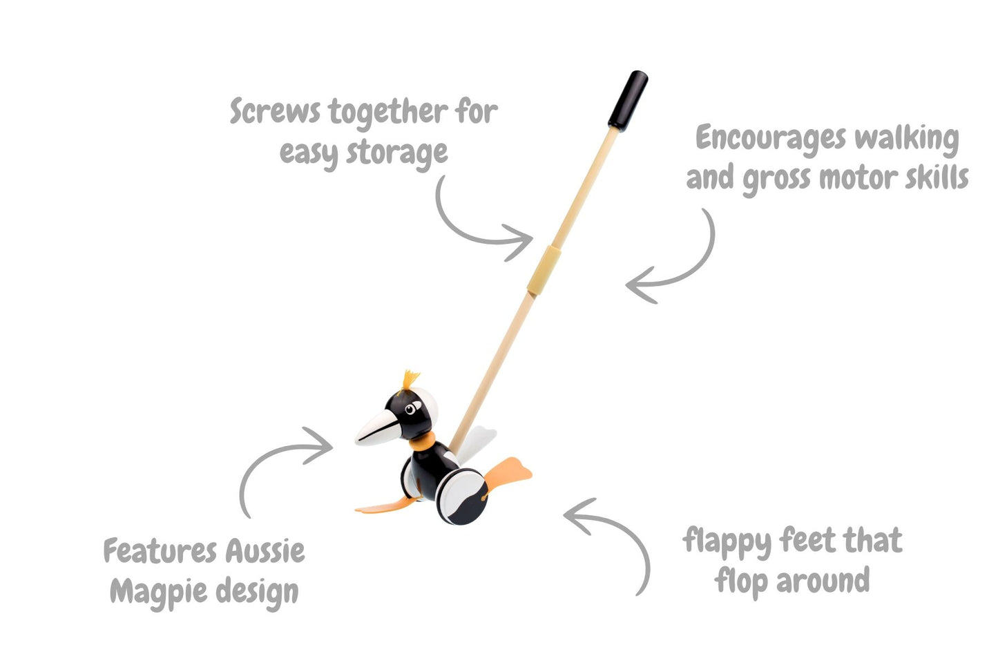 Push Along Magpie Toddler Toy