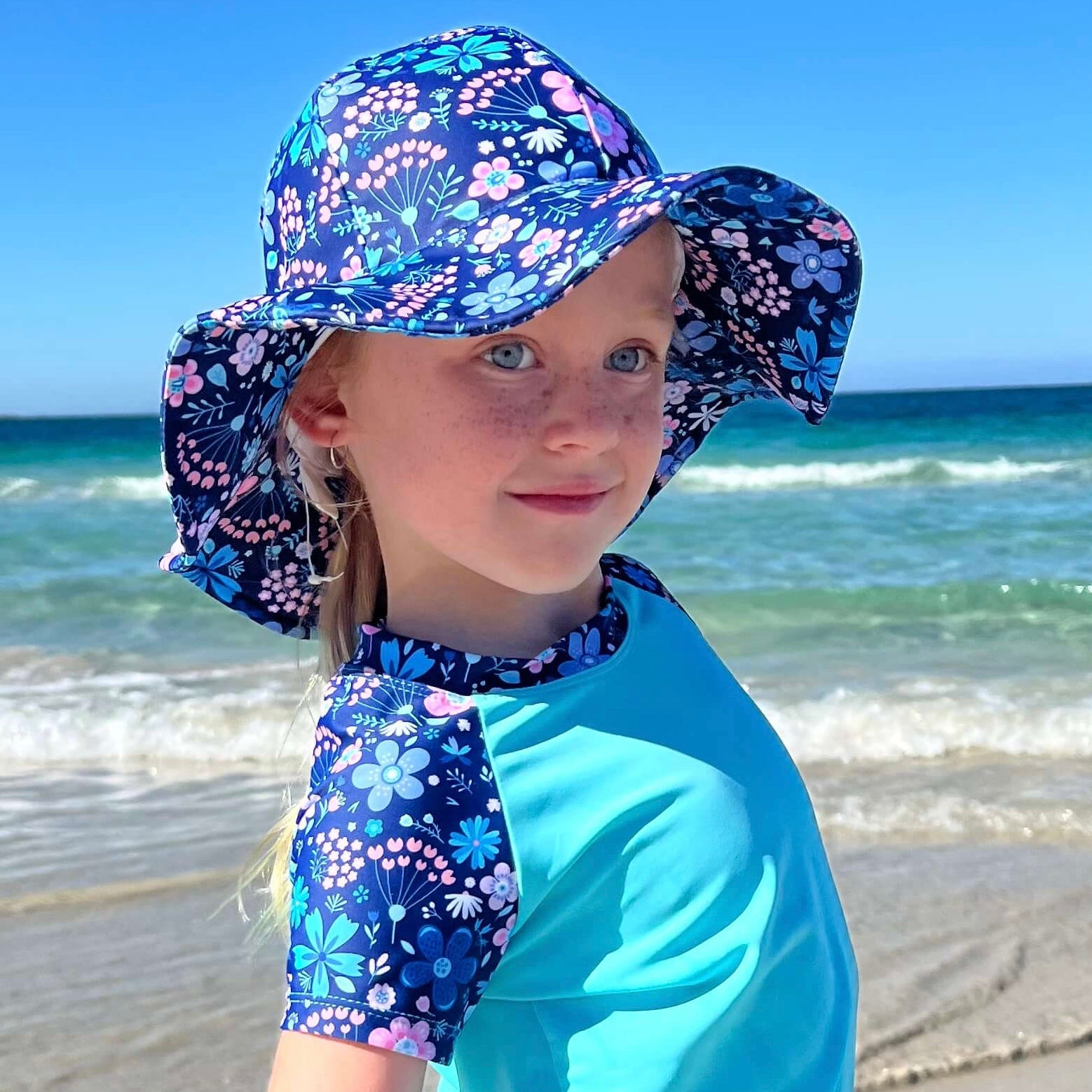 best wide brim swim hat for girls Australia