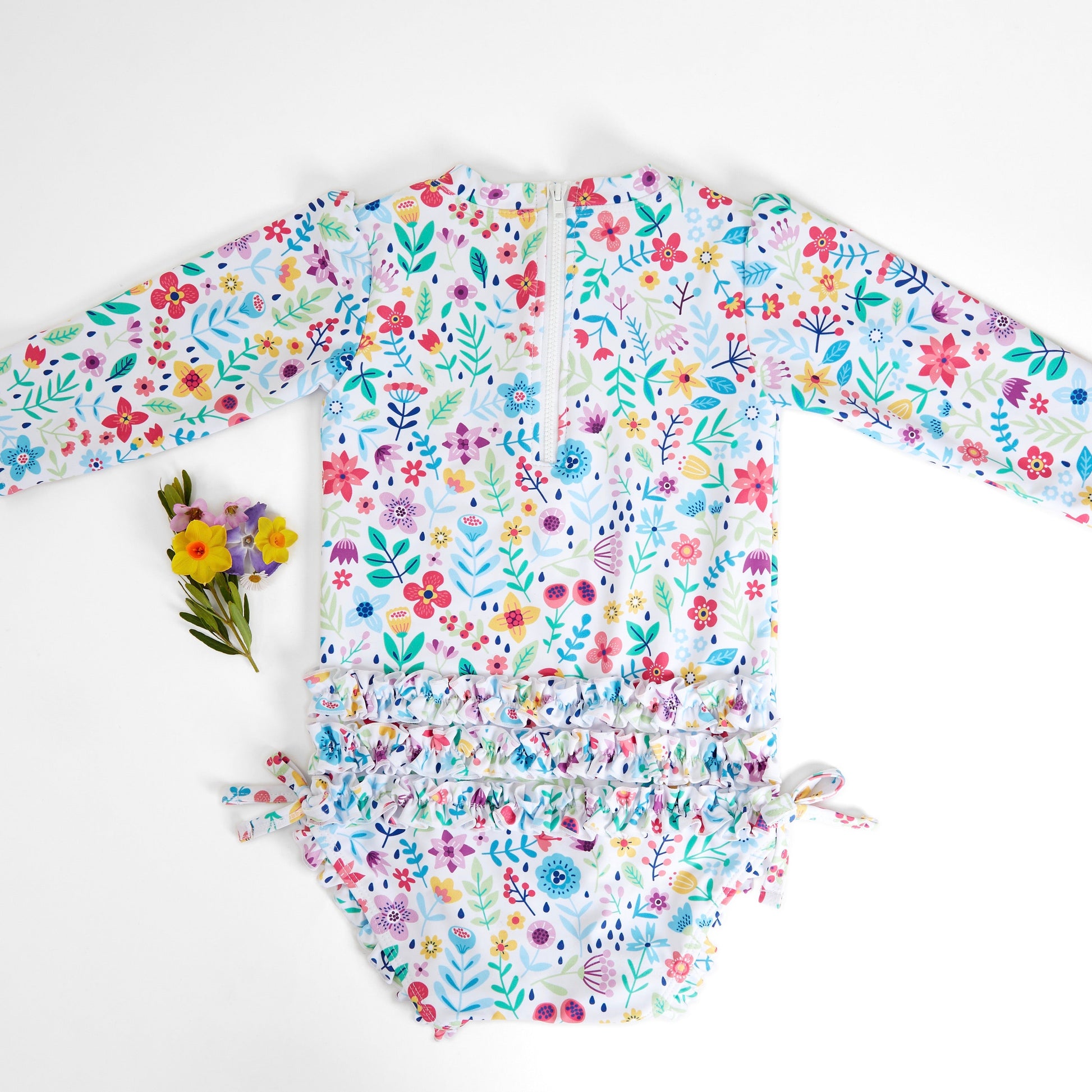 Baby girl swimsuit with snaps