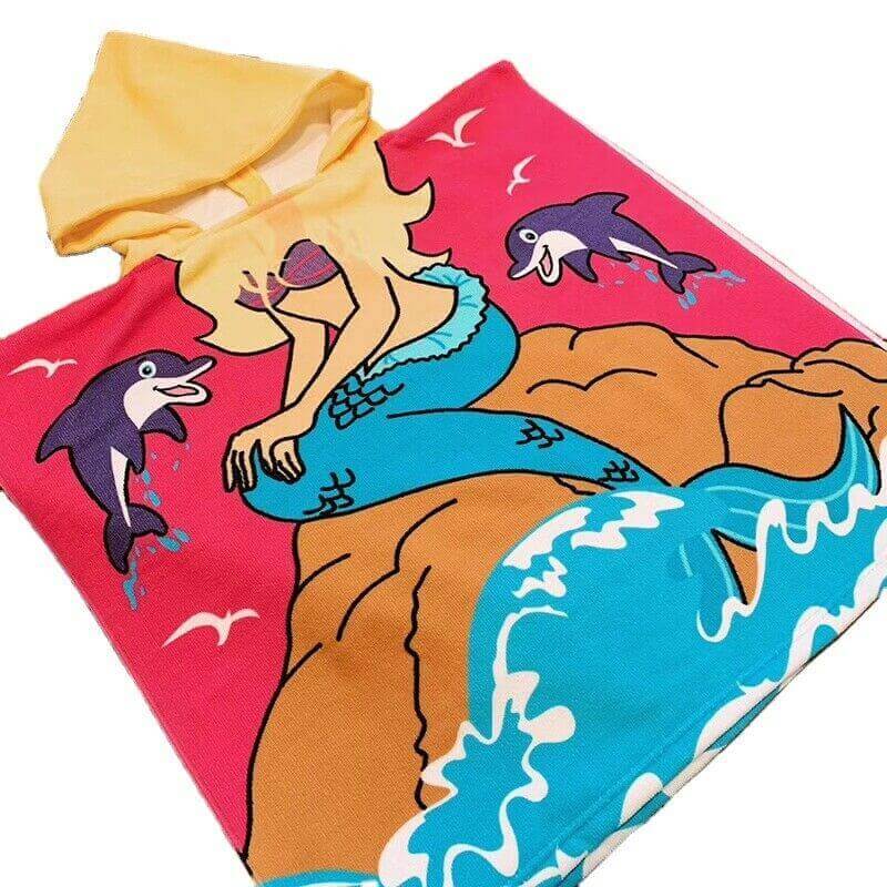 Hooded Beach Poncho Towel - Mermaid