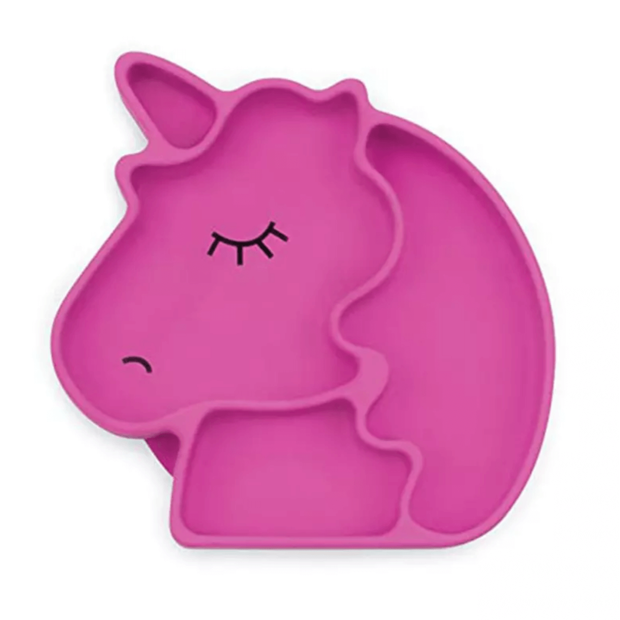 Pink Silicone plate with sections