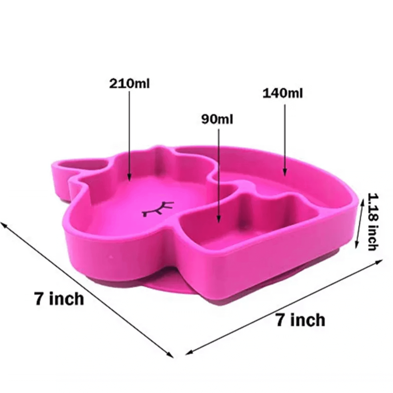 Toddler Cute Silicone Sectioned Plate