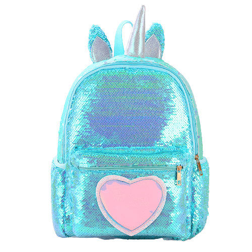 Kids cute unicorn sequin backpack and school bag for girls